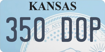 KS license plate 350DOP