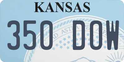 KS license plate 350DOW