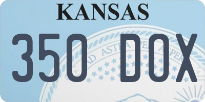 KS license plate 350DOX