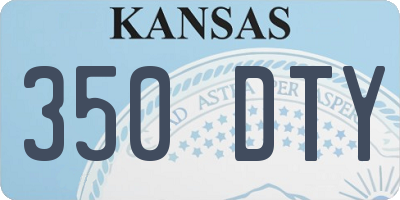 KS license plate 350DTY