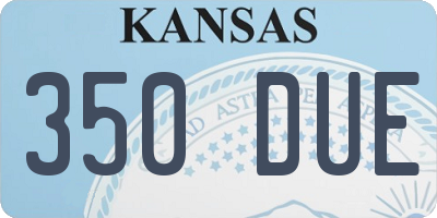 KS license plate 350DUE