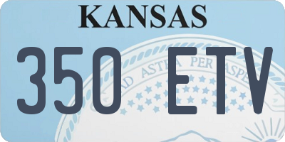 KS license plate 350ETV