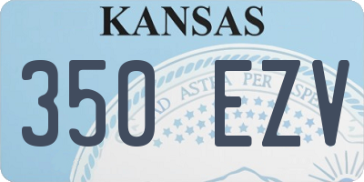 KS license plate 350EZV