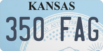 KS license plate 350FAG