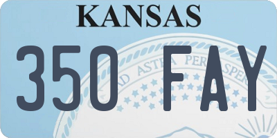 KS license plate 350FAY
