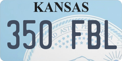 KS license plate 350FBL