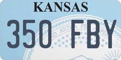 KS license plate 350FBY