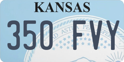 KS license plate 350FVY
