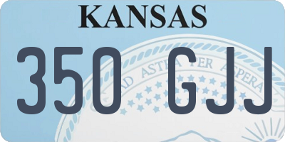 KS license plate 350GJJ