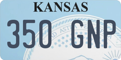 KS license plate 350GNP