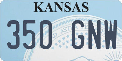 KS license plate 350GNW