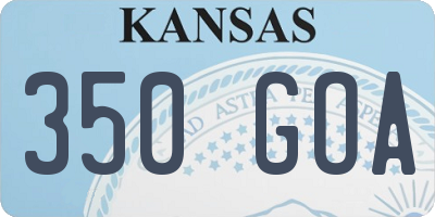 KS license plate 350GOA