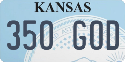KS license plate 350GOD