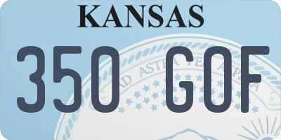 KS license plate 350GOF