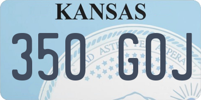 KS license plate 350GOJ