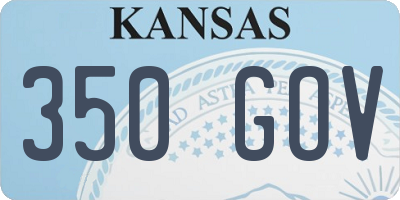 KS license plate 350GOV