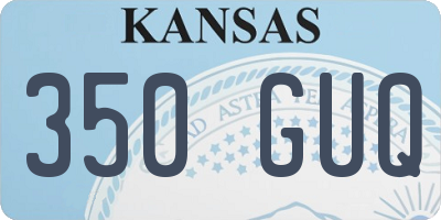 KS license plate 350GUQ