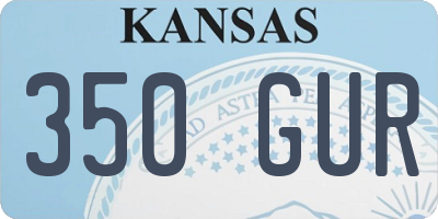 KS license plate 350GUR