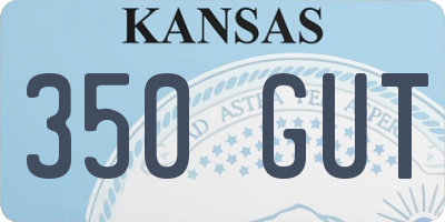 KS license plate 350GUT