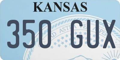 KS license plate 350GUX