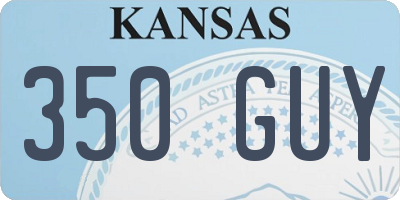 KS license plate 350GUY