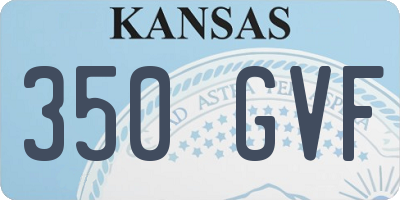 KS license plate 350GVF