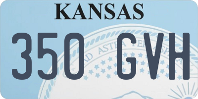 KS license plate 350GVH