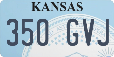 KS license plate 350GVJ