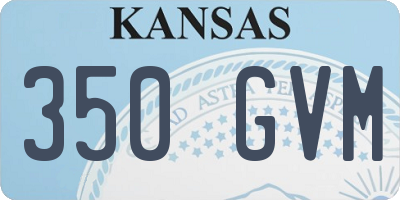 KS license plate 350GVM