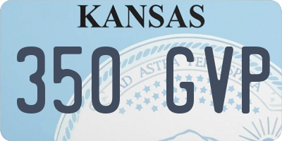KS license plate 350GVP