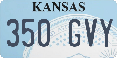 KS license plate 350GVY