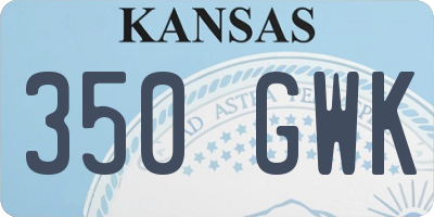 KS license plate 350GWK