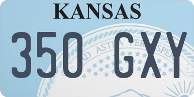 KS license plate 350GXY
