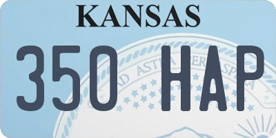 KS license plate 350HAP