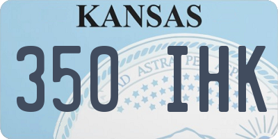 KS license plate 350IHK