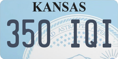 KS license plate 350IQI