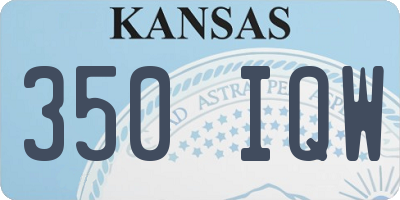 KS license plate 350IQW