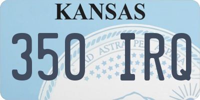 KS license plate 350IRQ