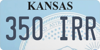 KS license plate 350IRR