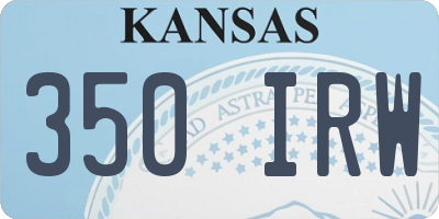 KS license plate 350IRW