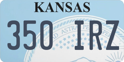 KS license plate 350IRZ