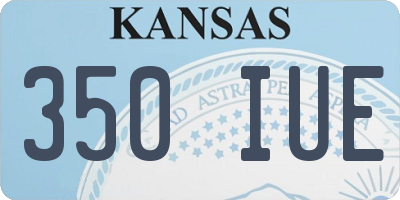 KS license plate 350IUE