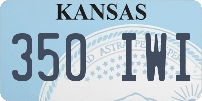 KS license plate 350IWI