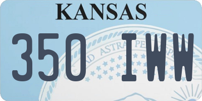 KS license plate 350IWW