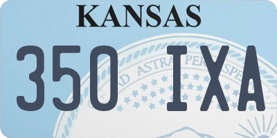 KS license plate 350IXA