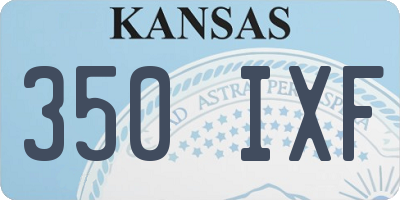 KS license plate 350IXF