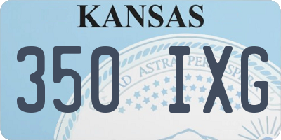 KS license plate 350IXG