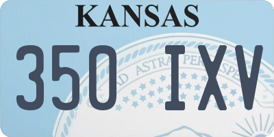 KS license plate 350IXV