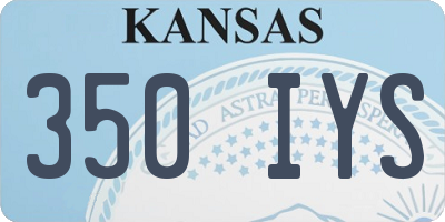 KS license plate 350IYS