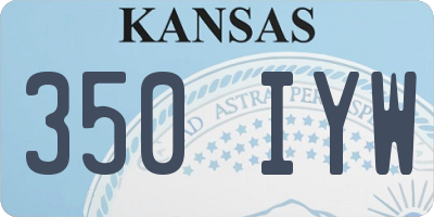KS license plate 350IYW